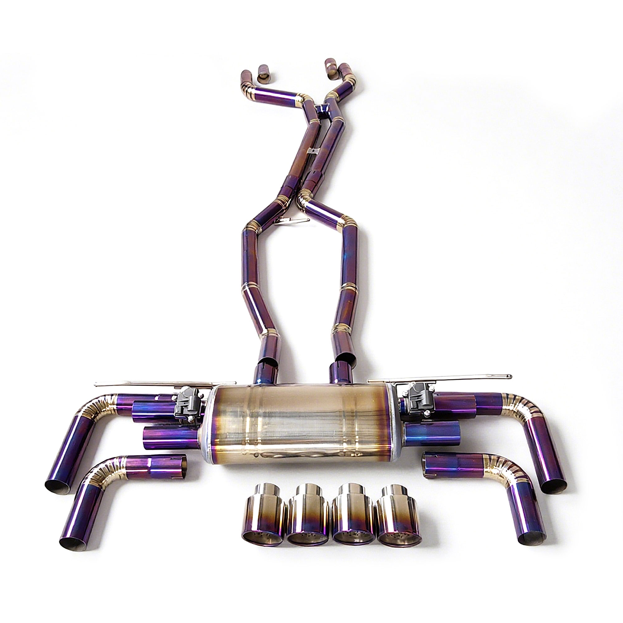 web4 Performance Exhaust for Porsche Cayenne 958 Turbo 4.8T Titanium catback Variable Exhaust Valve With Controller - Image 1