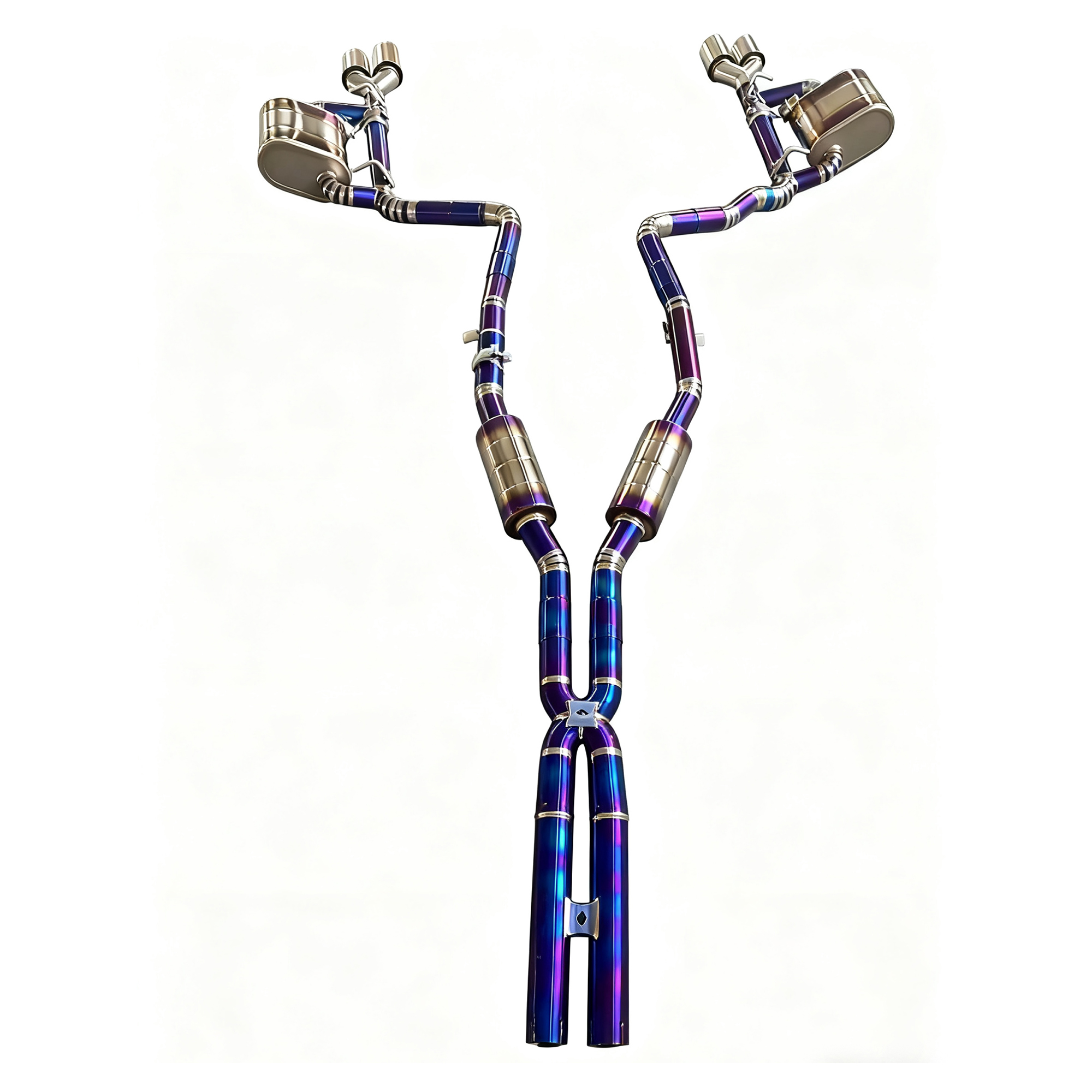2 High Flow Exhaust System for Dodge Challenger 3.6L V6 catback Titanium Racing Grade pipe with Valve Direct Fit - Image 1