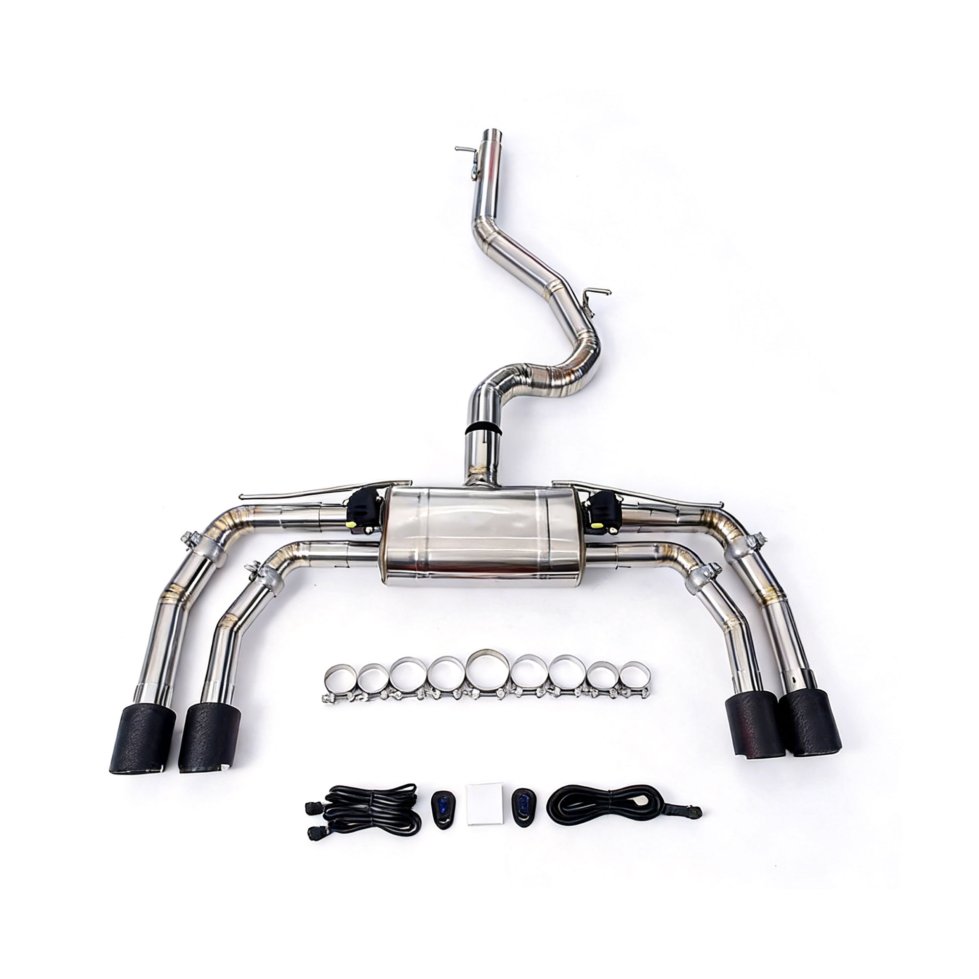web1 High Flow Exhaust System for VW Golf R (MK7) 2.0T 4MOTION 2015-2019 catback Titanium Racing Grade pipe with Valve Direct Fit - Image 1