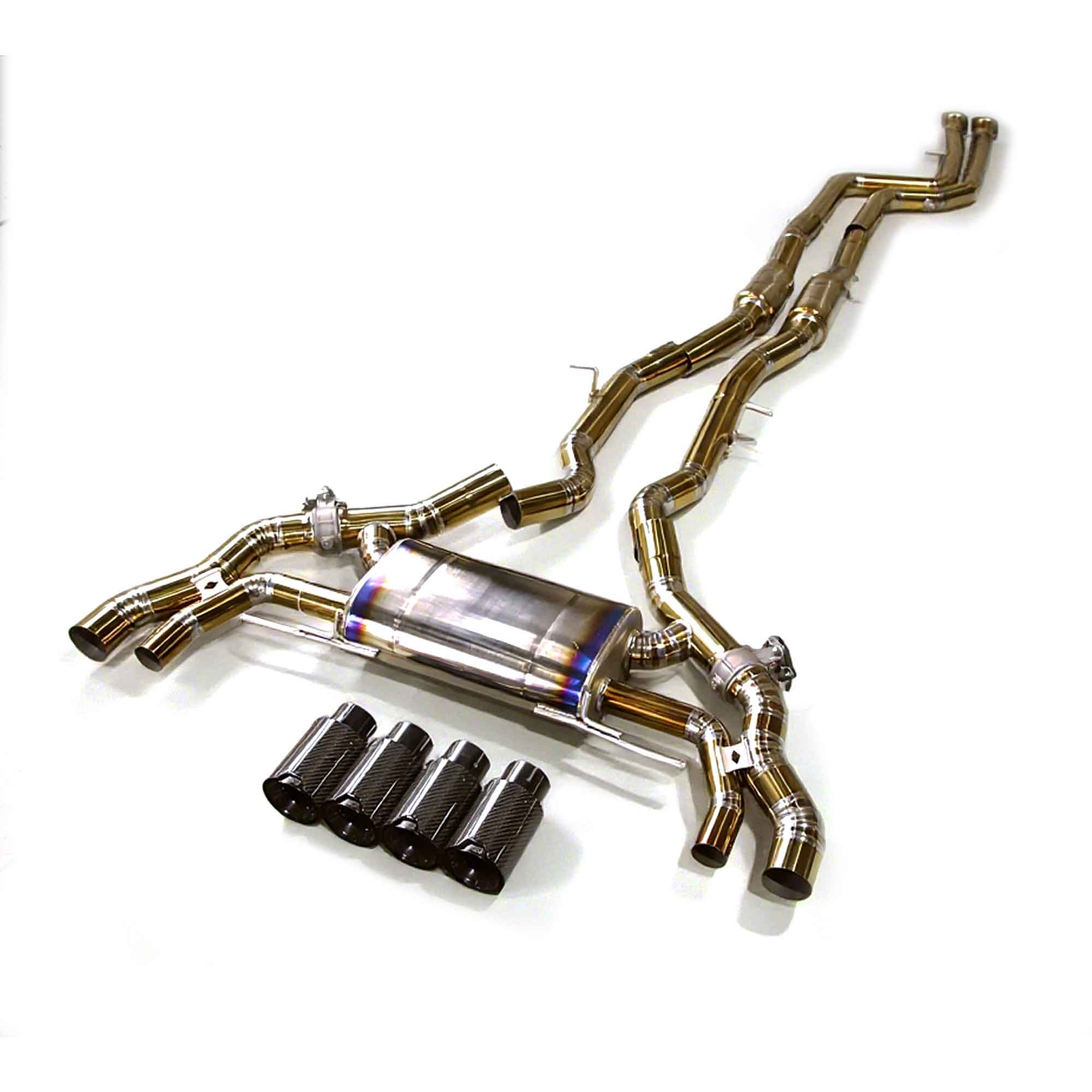 web1 High Flow Exhaust System for BMW X3M X4M F97 3.0T catback Titanium Racing Grade pipe with Valve Direct Fit - Image 1