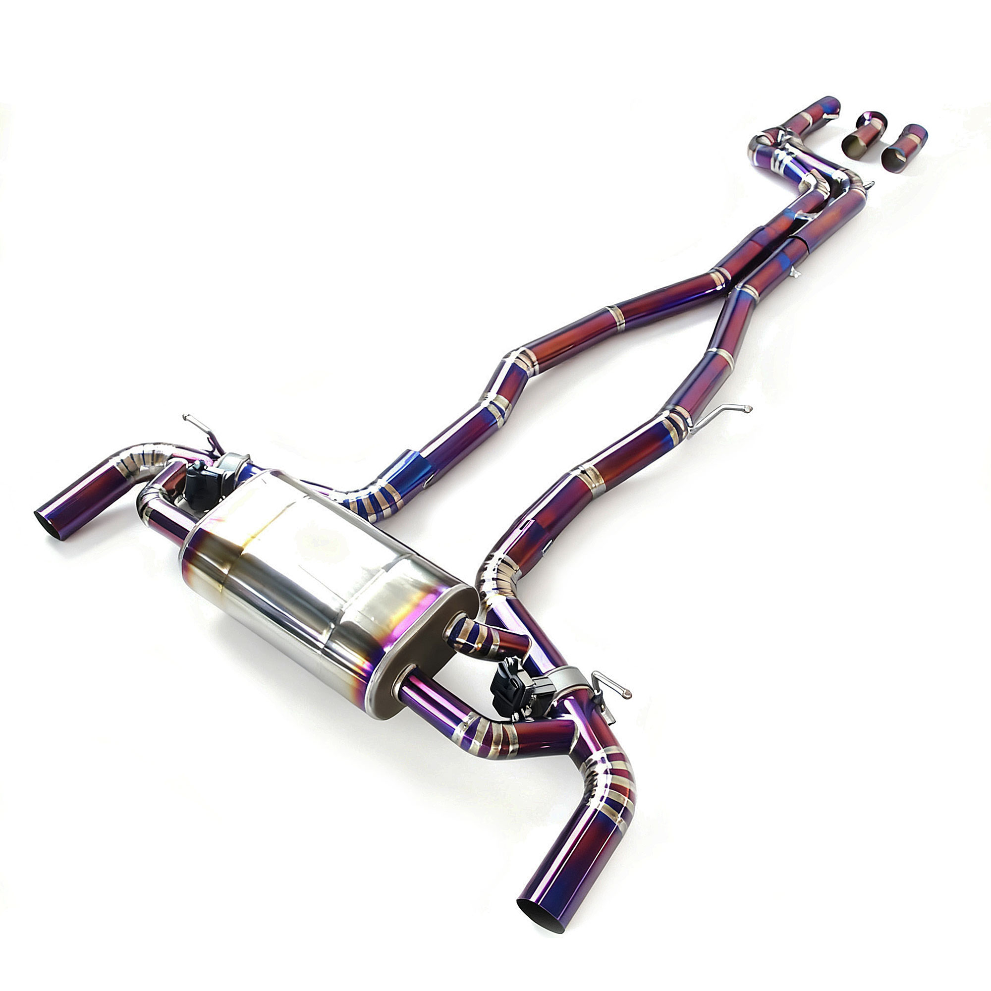 web2 High Flow Exhaust System for Toyota Supra A90 3.0T catback Titanium Racing Grade pipe with Valve Direct Fit - Image 1