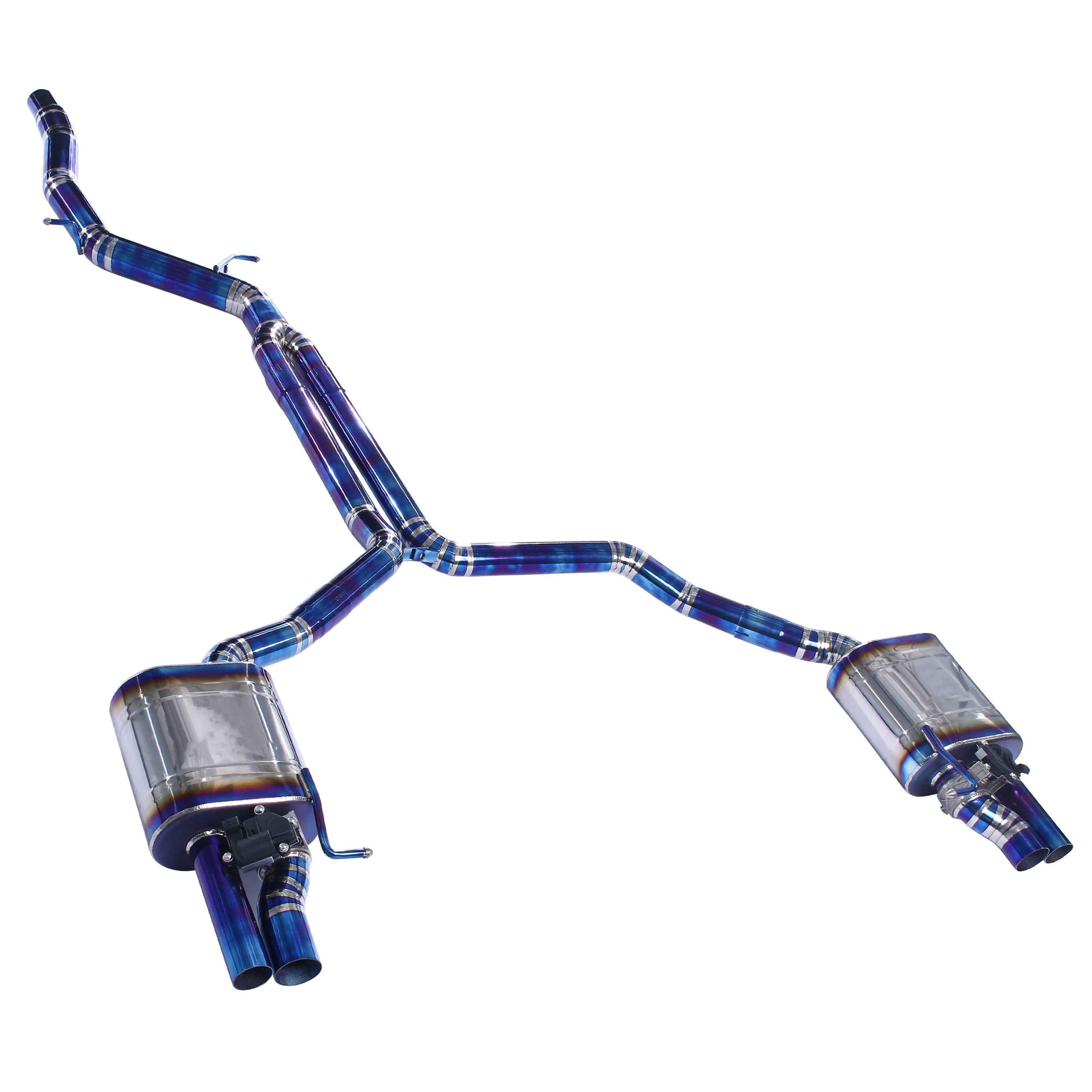 web3 High Flow Exhaust System for Audi A6 A7 C7 C8 2.0T catback Titanium Racing Grade pipe with Valve Direct Fit - Image 1