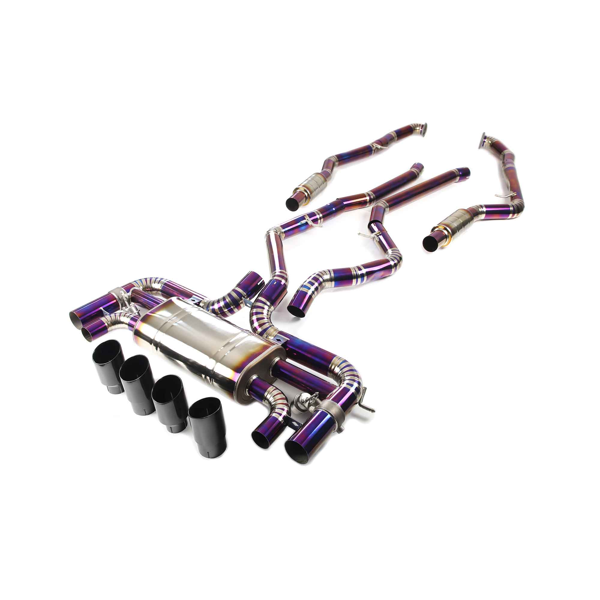 web4 High Flow Exhaust System for BMW X6M 4.4 catback Titanium Racing Grade pipe with Valve Direct Fit - Image 1