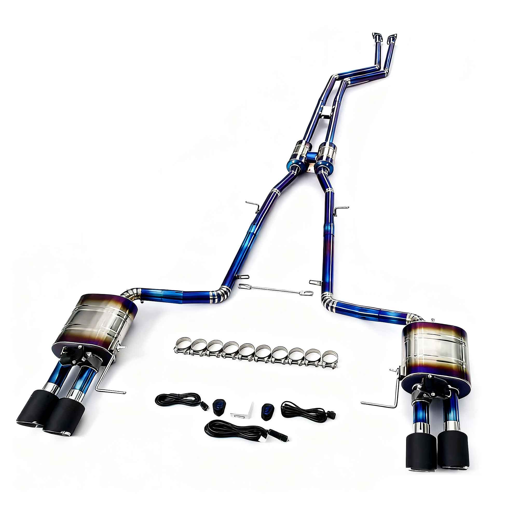web4 High Flow Exhaust System for BMW 528i F10 3.0L catback Titanium Racing Grade pipe with Valve Direct Fit - Image 1