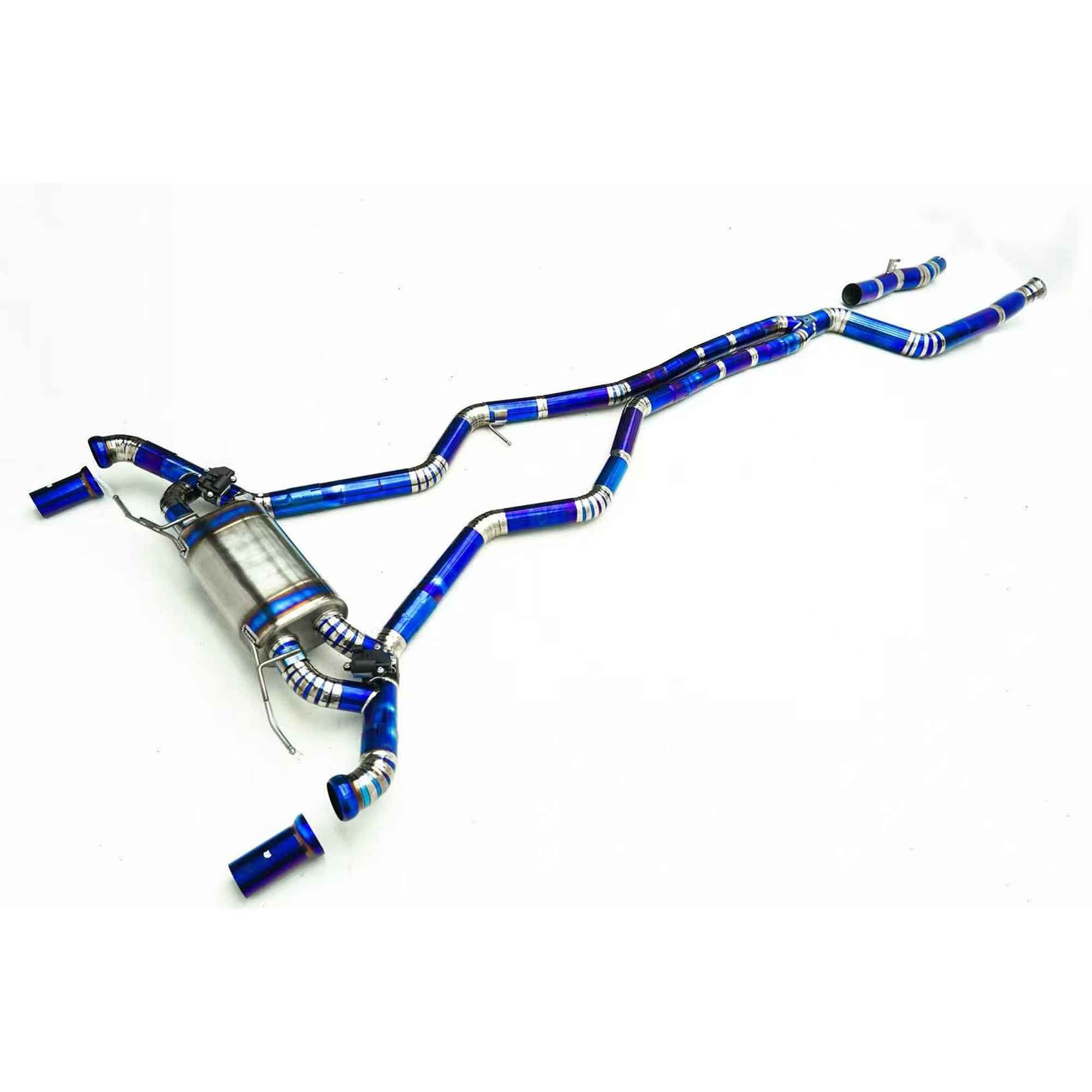 web4 High Flow Exhaust System for BMW M340I catback Titanium Racing Grade pipe with Valve Direct Fit - Image 1